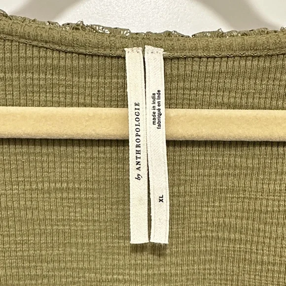 Anthropologie Olive Ruffle Long Sleeve Top - Picture 3 of 8